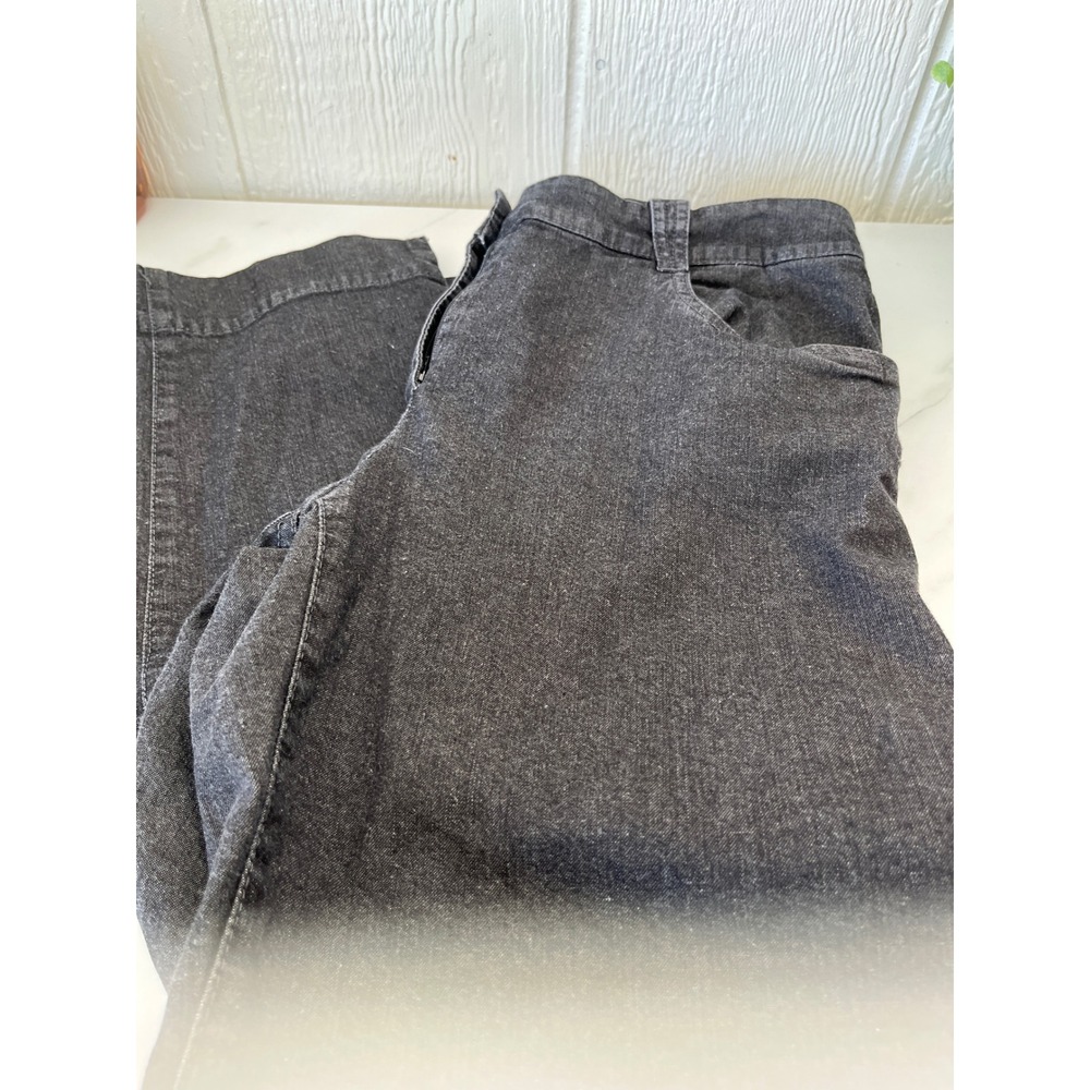 EILEEN‎ FISHER Women's Dark Wash Denim Cropped Wide Leg Pants